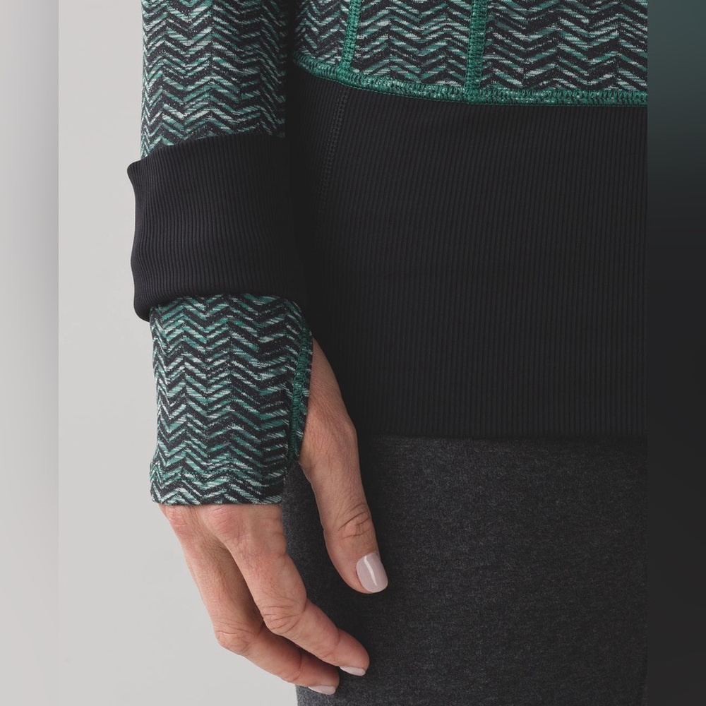 Lululemon Daily Practice Jacket Irregular Spacebone Sea Mist Deep Green / Black - Picture 5 of 16